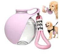 GmwyCzV Bebedero Perro Portatil, Botella Agua Perro 285ml, 2 in1 Botella Perros Agua, para Perros con Cuenco Plegable para Llevar para Senderismo, Camping, Actividades al Aire Libre(Rosa)