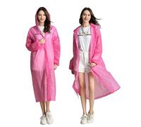 GmwyCzV Chubasquero para Mujeres y Hombres, Poncho Impermeable Reutilizable con Capucha y Mangas, Poncho de Lluvia Ligero, Chubasquero Plegable para Viajes, Trekking, Camping, Senderismo, Rosa
