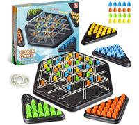 GmwyCzV Divertido Juego de Triángulo de Cadena, Juegos de Mesa de Triggle, Mesa de Ajedrez en Cadenas, Juguete Educativo, para Niños, Adultos, Fiesta Familiar