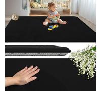 GmyoieqI Alfombra Bebe Acolchada 2CM para Habitación Infantil Tatami Gateo 200 x 380 cm Tapete Bebe Colchoneta Suelo Niños Antideslizante Lavable, Manta Juegos Bebes Relleno De Esponja Negro