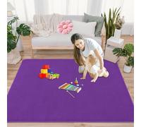 GmyoieqI Alfombras Gateo Bebe Antideslizante Lavable 3 CM Pelo Corto 50 x 100 cm Terciopelo Coral Tamaño Extra Alfombra Juegos Bebes Acolchada para Sala de Estar y Habitación de Niños Morado