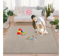 GmyoieqI Alfombras Gateo Bebe Antideslizante Lavable 3 CM Pelo Corto 70 x 160 cm Terciopelo Coral Tamaño Extra Alfombra Juegos Bebes Acolchada para Sala de Estar y Habitación de Niños Marrón Claro