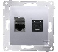 GN.KOMP.2XRJ45 CAT6 PR.PLATA.MAT SIMON54 D62.01/43