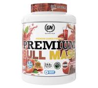 GN Nutrition Bullmass 2,5 kg Mass Gainer con Proteína Bovina Hidrolizada y Creatina Monohidrato - Ganador de Peso y Masa Muscular - Sin Lactosa, Sin Gluten - Sabor Fresa Ácida