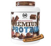 GN Nutrition Premium Prot3in 2 kg | Proteina Ideal Para Crecimiento Muscular y Recuperación con Enzimas Digestivas y Vitamina B6 | 9 Sabores | Sabor KITCHOC Con TOPPINGS