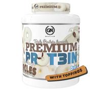 GN Nutrition Premium Prot3in 2 kg | Proteina Ideal Para Crecimiento Muscular y Recuperación con Enzimas Digestivas y Vitamina B6 | 9 Sabores | Sabor WHITE CHOCO CIRCLE Con TOPPINGS