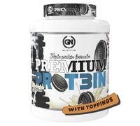 GN Nutrition Premium Prot3in 2 kg | Proteina Ideal Para Crecimiento Muscular y Recuperación con Enzimas Digestivas y Vitamina B6 | 9 Sabores | Sabor CHOCO BLANCO OREO Con TOPPINGS