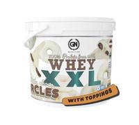 GN Nutrition Premium Whey 100% XXL - 4 kg | Sabor WHITE CHOCOLATE CIRCLES Con TOPPINGS | Proteína Whey con DigeZyme y Vitamina B6 | Mejora Rendimiento, Recuperación Muscular
