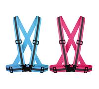 Gnafihz Chaleco reflectante para correr, chaleco de seguridad con correas reflectantes, chaleco de seguridad de alta visibilidad para correr por la noche, ciclismo, motocicleta, caminar, paquete de 2