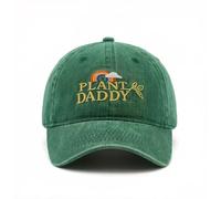 GNAHZNUXNAIX Sombrero de Papá Verde Hombres Mujeres Bordado Gorra de Béisbol Perfil Bajo Día del Padre Sombrero Snapback Vintage Ajustable Lavado Unisex, Planta Papá, Talla única