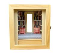 Gnaillxc Kit de estanterías de madera vintage con múltiples libros en miniatura, hecho a mano, decoración de estantería para adultos y niños