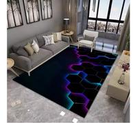 GNALEIEOG Alfombra con ilusión LED para Sala de Estar, Gran Superficie, Antideslizante, decoración de habitación, 140 x 200 cm