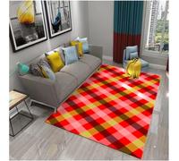 GNALEIEOG Alfombra Retro con líneas a Cuadros Coloridas, Estilo étnico, geométrica, decoración de área, 80 x 150 cm