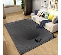 GNALEIEOG Alfombra Vortex Illusion, Alfombra Abstracta geométrica óptica, Felpudo Antideslizante para Entrada, 120 x 180 cm