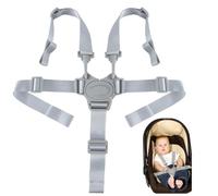 GNALIA 1 Pieza Arnés Seguridad 5 Puntos Para Trona Kinderkraft, Cinturón De Seguridad Para Bebé Y Niño, Correa Silla 2.5 Cm Ancho, Color Gris Plata