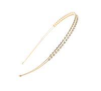 GNALIA 1pcs Diademas de Doble Capa, Diademas Finas con Diamante de imitación,Diadema de Cristal,Diademas de Diamante de Imitación, Rhinestone Hairband Aro de Pelo Fino para Mujeres Niñas，oro