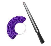 GNALIA 2 Piezas Medidor De Anillos Ring Sizer Medir Dedos De Tamaño Ring Sizer Indicador Medición Palo Mandril De Anillo Mandril De Calibre De Anillo Para Medir Tamaño Anillo Y Tamaño Dedo (Púrpura)