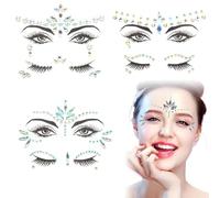 GNALIA 2Pieza Cristales Cara Pegatinas,Pegatinas Brillantes Cara,Gemas Faciales Adhesivas,Piedras Maquillaje Cara,Brillantes Para La Cara,Pegatinas Cara Festival,Para Fiestas,Maquillaj