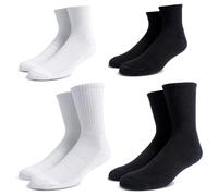 GNALIA 4 Pares Calcetines Invierno De Algodón con Interior De Felpa Calcetines Invierno Unisex Negro Blanco