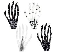 GNALIA 4Pcs Horquillas De Garra De Calavera Pinza De Pelo Esqueleto Mano Hueso Garra Punk Tocado Para Mujeres Niñas Negro Blanco