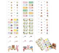GNALIA 8 Hojas 80 Pegatinas Personalizadas, Colores, Lavables, Para Libros, Fiambreras, Biberones