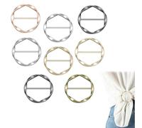 GNALIA Broches Para Ropa Mujer, 8 Unidades, Clips Circulares Metal, Plata Brillante 2+Plata Mate 1+Oro Imitación 1+Oro Mate 1+Negro Armado 2+Bronce Antiguo 1, Tamaño Estándar, Para Suéteres