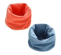 GNALIA Bufandas Niña, 2 Pañuelos De Cuello De Algodón Para Niños, Calentadores De Cuello Multipropósito Para Otoño E Invierno, Antiviento Y Cálidos, Colores Azul Y Rojo Sandía, Talla 0-12 Años