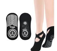 GNALIA Calcetines Pilates Mujer Antideslizantes 1 Par Talla 34-42 Color Negro Para Yoga Ballet Baile