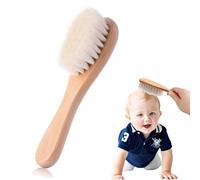 GNALIA Cepillo Bebé Recién Nacido, 1 Unidad, Cepillo Cabello Mango Madera Cerdas Cabra 15Cm Largo X 4Cm Ancho, Marrón, Para Recién Nacidos Niños Pequeños