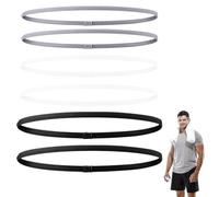 GNALIA Cinta Pelo Deporte, 6 Unidades, Diademas Deportivas Antideslizantes Silicona, 2 Negro 2 Gris 2 Blanco, Talla Única Mujer, Para Yoga Ejercicio