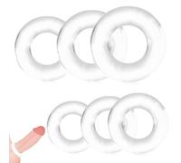 GNALIA Cock Ring 12 Unidades 6 Tamaños Silicona Transparente 1.3-2.5Cm Diámetro Interior Erección Fuerte Hombres