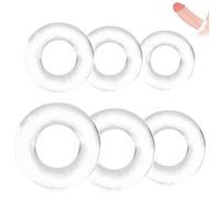 GNALIA Cock Ring 6 Unidades 6 Tamaños Silicona Transparente 1.3-2.5Cm Diámetro Interior