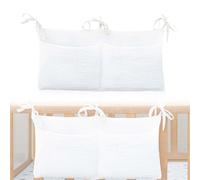 GNALIA Contenedor Pañales 1 Unidad 38X18Cm Organizador Colgante Blanco Para Ropa Juguetes Cuna Cambiador Pared