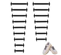 GNALIA Cordones Elásticos, 8 Pares 16 Unidades, Silicona Sin Atar Negro, Talla Única 8 Tamaños, Para Zapatillas Deportivas Converse Altas Niños Adultos