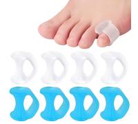 GNALIA Corrector Dedo Martillo, 4 Pares Separadores De Dedos De Silicona Transparente Y Azul, Correctores Y Enderezadores Para Dedos Superpuestos