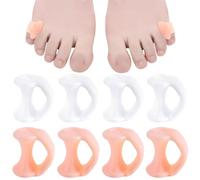 GNALIA Corrector Dedo Martillo, 4 Pares Separadores De Dedos Transparente Y Beige, Correctores Para Dedos Superpuestos, Alivio Juanetes Tamaño Estándar