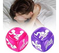 GNALIA Dados Eróticos Para Pareja 2 Unidades Púrpura Oral Rosa Sexo 1.8Cm Juego Divertido Dormitorio