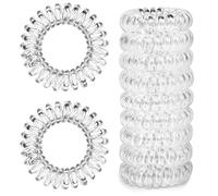 GNALIA Gomas Pelo Mujer Invisibobble Elástico Espiral Transparente 10 Unidades 3.8Cm