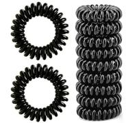 GNALIA Gomas Pelo Mujer Invisibobble Power True Black Elegante Goma Pelo Espiral Suave Cómoda Delicada 10 Unidades Diseñadas Alemania 3.8Cm