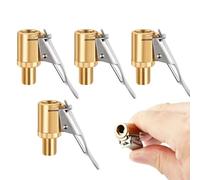 GNALIA Inflador Ruedas Coche 4 Unidades Válvula Latón 8Mm Adaptador Aire Comprimido Boquilla Inflado Neumáticos Color Dorado