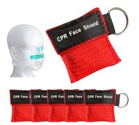 GNALIA Kit Primeros Auxilios Con 5 Mascarillas Respiratorias De Emergencia - Llavero Portátil Para Máscara De Respiro - Shield Protector Rcp Para Reanimación - Barrera Boca A Boca