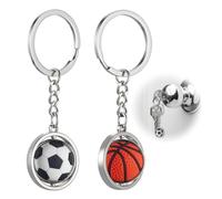GNALIA Llavero De 2 Uds Llavero De Fútbol De Baloncesto Giratorio Accesorios De Mochila Deportiva Moda Simple