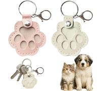 GNALIA Llavero Peluche, 2 Unidades Forma Pata Coleccionista Pelo Mascotas, Recuerdo Para Perros Y Gatos, Colores Rosa Y Blanco Tamaño Estándar