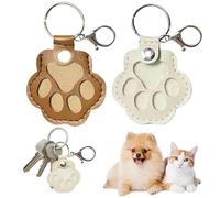 GNALIA Llavero Peluche, 2 Unidades Forma Pata Coleccionista Pelo Mascotas, Recuerdo Para Perros Y Gatos, Colores Beige Y Blanco Tamaño Estándar