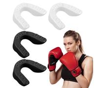 GNALIA Protectores Bucales 4 Unidades Niños 9-15 Años Negro Y Blanco Dimensiones 6X5X1.8 Cm Para Boxeo Rugby Hockey