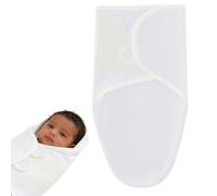 GNALIA Saco De Dormir Bebe 0-3 Meses Algodón 100% Transpirable Ayuda Sueño, Equipamiento Inicial Recién Nacidos 73X50Cm Blanco 1 Unidad