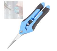 GNALIA Tijeras Poder 16 Cm Con Cuchillas Curvas Titanio, Mango Bloqueable Para Plantas Flores Rosas Frutas, Color Azul/Negro, 1 Pieza