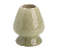 GNAUMORE Elegante Soporte de Cerámica para Batidor Matcha,Soporte de Bambú para Batidor,Recipiente para Batidor de Matcha,Soporte Chasen,la Oficina y el Salón de Té,Horno se Vuelve Verde
