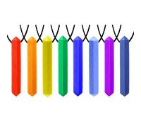 GNAWRISHING Collares masticables para niños sensoriales, 8 piezas con forma de diamante, juguetes masticables sensoriales para autismo, niñas y niños, TDAH, niños pequeños, adultos