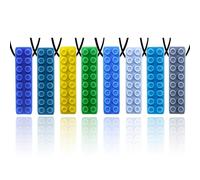 GNAWRISHING Collares masticables para niños sensoriales, 8 piezas, juguetes sensoriales masticables para niños con autismo, TDAH, niños pequeños, adultos (8 piezas en forma de ladrillo)